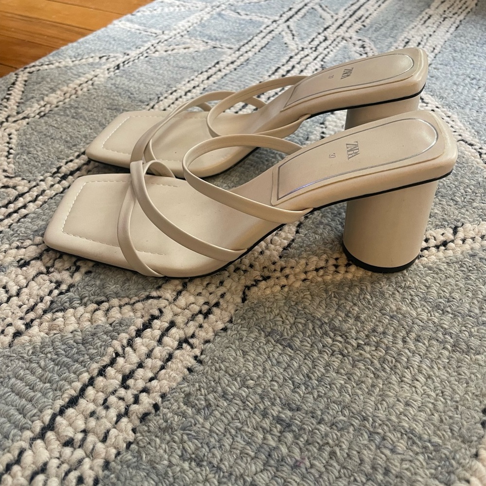 Zara White Heels